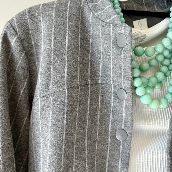 Joie Gray Pinstripe Cropped Jacket | Workwear to Weekend Chic - Picture 3 of 13